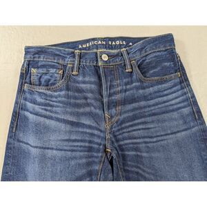 American Eagle‎ Jeans Womens Size 28x28 Hi-Rise Slim Fit Blue Denim Button Fly